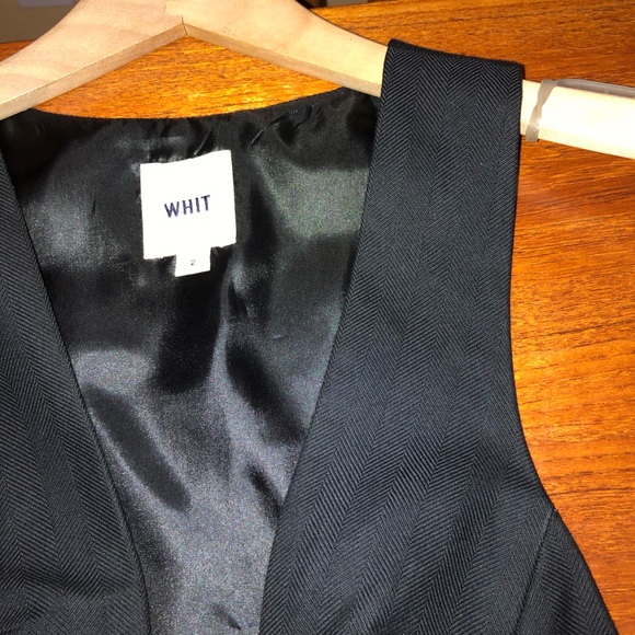 Anthropologie WHIT Deep V Little Black Dress - Picture 5 of 5